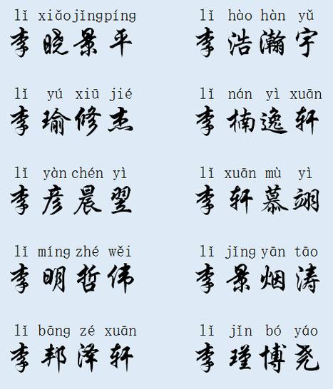 李宗什么的名字女孩