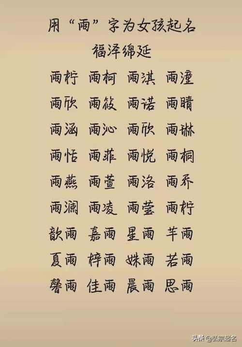 女孩子起名字大全